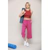 imageLock and Love Womens Capri Pants Loose Yoga Pants Wide Leg Drawstring Comfy Lounge Pajama Capris Sweatpants with PocketsWb2381fucshia