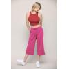 imageLock and Love Womens Capri Pants Loose Yoga Pants Wide Leg Drawstring Comfy Lounge Pajama Capris Sweatpants with PocketsWb2381fucshia