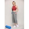 imageLock and Love Womens Capri Pants Loose Yoga Pants Wide Leg Drawstring Comfy Lounge Pajama Capris Sweatpants with PocketsWb2381grey