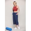 imageLock and Love Womens Capri Pants Loose Yoga Pants Wide Leg Drawstring Comfy Lounge Pajama Capris Sweatpants with PocketsWb2381navy