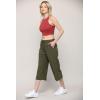 imageLock and Love Womens Capri Pants Loose Yoga Pants Wide Leg Drawstring Comfy Lounge Pajama Capris Sweatpants with PocketsWb2381olive