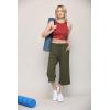 imageLock and Love Womens Capri Pants Loose Yoga Pants Wide Leg Drawstring Comfy Lounge Pajama Capris Sweatpants with PocketsWb2381olive