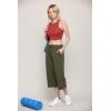 imageLock and Love Womens Capri Pants Loose Yoga Pants Wide Leg Drawstring Comfy Lounge Pajama Capris Sweatpants with PocketsWb2381olive