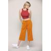 imageLock and Love Womens Capri Pants Loose Yoga Pants Wide Leg Drawstring Comfy Lounge Pajama Capris Sweatpants with PocketsWb2381orange