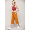 imageLock and Love Womens Capri Pants Loose Yoga Pants Wide Leg Drawstring Comfy Lounge Pajama Capris Sweatpants with PocketsWb2381orange