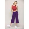 imageLock and Love Womens Capri Pants Loose Yoga Pants Wide Leg Drawstring Comfy Lounge Pajama Capris Sweatpants with PocketsWb2381purple