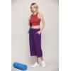 imageLock and Love Womens Capri Pants Loose Yoga Pants Wide Leg Drawstring Comfy Lounge Pajama Capris Sweatpants with PocketsWb2381purple