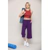 imageLock and Love Womens Capri Pants Loose Yoga Pants Wide Leg Drawstring Comfy Lounge Pajama Capris Sweatpants with PocketsWb2381purple