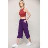 imageLock and Love Womens Capri Pants Loose Yoga Pants Wide Leg Drawstring Comfy Lounge Pajama Capris Sweatpants with PocketsWb2381purple