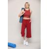 imageLock and Love Womens Capri Pants Loose Yoga Pants Wide Leg Drawstring Comfy Lounge Pajama Capris Sweatpants with PocketsWb2381red