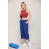 imageLock and Love Womens Capri Pants Loose Yoga Pants Wide Leg Drawstring Comfy Lounge Pajama Capris Sweatpants with PocketsWb2381royalbrite