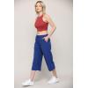 imageLock and Love Womens Capri Pants Loose Yoga Pants Wide Leg Drawstring Comfy Lounge Pajama Capris Sweatpants with PocketsWb2381royalbrite