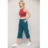 imageLock and Love Womens Capri Pants Loose Yoga Pants Wide Leg Drawstring Comfy Lounge Pajama Capris Sweatpants with PocketsWb2381teal