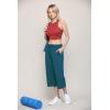 imageLock and Love Womens Capri Pants Loose Yoga Pants Wide Leg Drawstring Comfy Lounge Pajama Capris Sweatpants with PocketsWb2381teal
