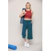 imageLock and Love Womens Capri Pants Loose Yoga Pants Wide Leg Drawstring Comfy Lounge Pajama Capris Sweatpants with PocketsWb2381teal