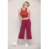 imageLock and Love Womens Capri Pants Loose Yoga Pants Wide Leg Drawstring Comfy Lounge Pajama Capris Sweatpants with PocketsWb2381wine