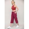 imageLock and Love Womens Capri Pants Loose Yoga Pants Wide Leg Drawstring Comfy Lounge Pajama Capris Sweatpants with PocketsWb2381wine