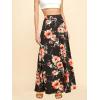 imageLock and Love Womens Casual Comfy Stylish High Waist Flare Long Maxi Skirt  Available in Print ampamp Solid OptionsWb1434blackfloral