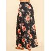 imageLock and Love Womens Casual Comfy Stylish High Waist Flare Long Maxi Skirt  Available in Print ampamp Solid OptionsWb1434blackfloral