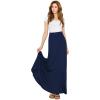 imageLock and Love Womens Casual Comfy Stylish High Waist Flare Long Maxi Skirt  Available in Print ampamp Solid OptionsWb1434navy
