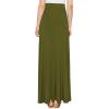 imageLock and Love Womens Casual Comfy Stylish High Waist Flare Long Maxi Skirt  Available in Print ampamp Solid OptionsWb1434olive