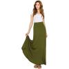 imageLock and Love Womens Casual Comfy Stylish High Waist Flare Long Maxi Skirt  Available in Print ampamp Solid OptionsWb1434olive
