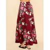 imageLock and Love Womens Casual Comfy Stylish High Waist Flare Long Maxi Skirt  Available in Print ampamp Solid OptionsWb1434winefloral