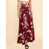 imageLock and Love Womens Casual Comfy Stylish High Waist Flare Long Maxi Skirt  Available in Print ampamp Solid OptionsWb1434winefloral