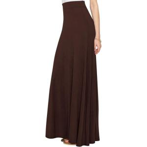 imageLock and Love Womens Casual Comfy Stylish High Waist Flare Long Maxi Skirt  Available in Print ampamp Solid OptionsWb1434brown