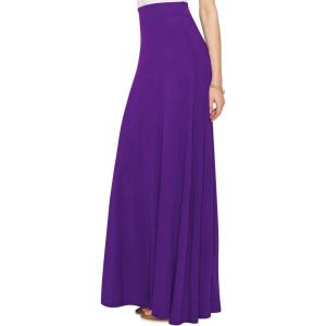 imageLock and Love Womens Casual Comfy Stylish High Waist Flare Long Maxi Skirt  Available in Print ampamp Solid OptionsWb1434darkpurple