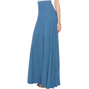 imageLock and Love Womens Casual Comfy Stylish High Waist Flare Long Maxi Skirt  Available in Print ampamp Solid OptionsWb1434denim