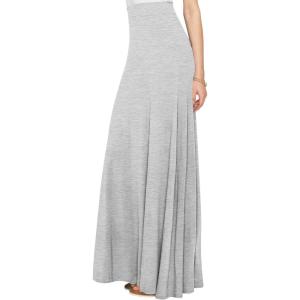imageLock and Love Womens Casual Comfy Stylish High Waist Flare Long Maxi Skirt  Available in Print ampamp Solid OptionsWb1434heathergrey