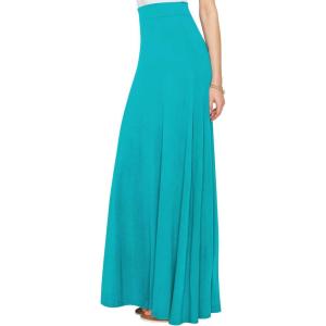 imageLock and Love Womens Casual Comfy Stylish High Waist Flare Long Maxi Skirt  Available in Print ampamp Solid OptionsWb1434jade