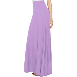 imageLock and Love Womens Casual Comfy Stylish High Waist Flare Long Maxi Skirt  Available in Print ampamp Solid OptionsWb1434lilac