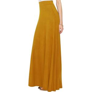 imageLock and Love Womens Casual Comfy Stylish High Waist Flare Long Maxi Skirt  Available in Print ampamp Solid OptionsWb1434mustard