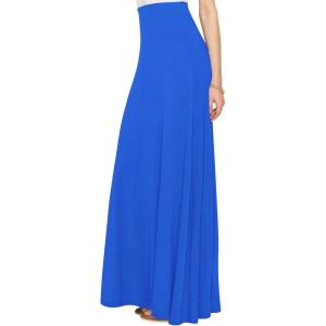 imageLock and Love Womens Casual Comfy Stylish High Waist Flare Long Maxi Skirt  Available in Print ampamp Solid OptionsWb1434royalbrite