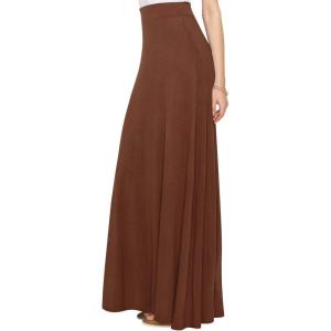 imageLock and Love Womens Casual Comfy Stylish High Waist Flare Long Maxi Skirt  Available in Print ampamp Solid OptionsWb1434rust