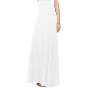 imageLock and Love Womens Casual Comfy Stylish High Waist Flare Long Maxi Skirt  Available in Print ampamp Solid OptionsWb1434white
