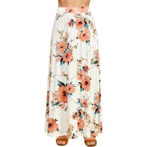 imageLock and Love Womens Casual Comfy Stylish High Waist Flare Long Maxi Skirt  Available in Print ampamp Solid OptionsWb1434whitefloral