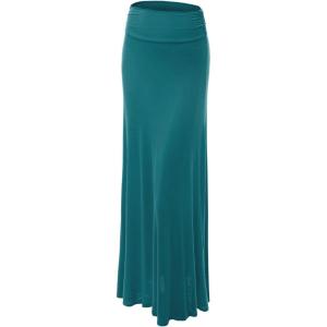 imageLock and Love Womens Stylish Comfy Floor Length Flar Long Maxi SkirtWb296jade