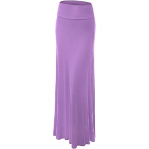imageLock and Love Womens Stylish Comfy Floor Length Flar Long Maxi SkirtWb296lilac