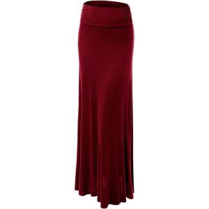 imageLock and Love Womens Stylish Comfy Floor Length Flar Long Maxi SkirtWb296merlot