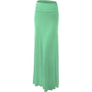 imageLock and Love Womens Stylish Comfy Floor Length Flar Long Maxi SkirtWb296mint