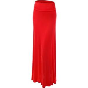 imageLock and Love Womens Stylish Comfy Floor Length Flar Long Maxi SkirtWb296red