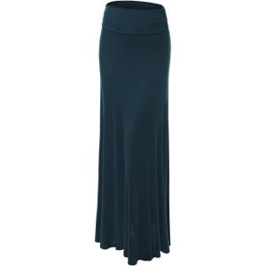 imageLock and Love Womens Stylish Comfy Floor Length Flar Long Maxi SkirtWb296teal