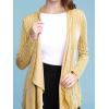 imageLL WSK2281 Womens Drape Front Open Cardigan Long Sleeve Irregular Hem S Mustard