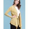 imageLL WSK2281 Womens Drape Front Open Cardigan Long Sleeve Irregular Hem S Mustard