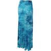 imageLock and Love Womens Casual High Waist SolidTie Dye Fold Over Flowy Long Maxi SkirtWb1058teal
