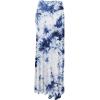 imageLock and Love Womens Casual High Waist SolidTie Dye Fold Over Flowy Long Maxi SkirtWb1058whitenavy
