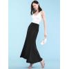 imageLock and Love Womens Casual High Waist SolidTie Dye Fold Over Flowy Long Maxi SkirtWb670black